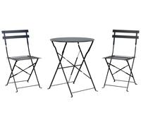 Set bistrot FIORI Pieghevole Nero Metallo