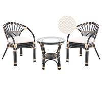 Set bistrot PECORINI con cuscini Nero Rattan