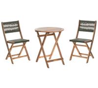 Set bistrot PROSSEDI Pieghevole Verde Legno d'acacia