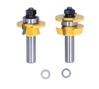 SET BIT router Set 2 pcs kit di strumenti per taglio tagliente per fresatura in metallo per progetti fai - -te in legno in lega di carbone in acciaio carbone 40 mm di diametro (1/2 pollice)