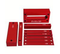 Set blocchetti di riscontro da 9/15 pezzi, blocchetto in alluminio metrico/pollici, barre installazione portatile for test, strumento misurazione(15pcs Red Inch)