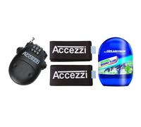 Set blocco sci + clip sci + disco naturale Accezzi, unisex, nero