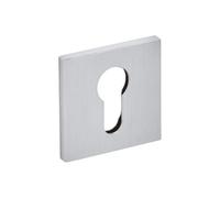 Set Bocchetta Bocchette Quadrata per Serratura Yale | Copri Foro Nero Opaco e Cromo Satinato | Design Moderno e Resistente per Porte Interne ed Esterne | Set da 1 e 2 Pezzi (2, Cromo Satinato)