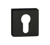 Set Bocchetta Bocchette Quadrata per Serratura Yale | Copri Foro Nero Opaco e Cromo Satinato | Design Moderno e Resistente per Porte Interne ed Esterne | Set da 1 e 2 Pezzi (2, Nero)