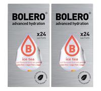 Set Bolero Drink da 48 Bustine 3 grammi Ice Tea Peach 3 gr Gusti Diversi Assortimento alla Frutta Preparato Polvere Solubile Bevanda Fresca in Acqua,144 grammi dolcificato stevia,0.14 kilograms