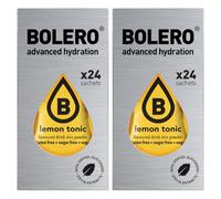 Set Bolero Drink da 48 Bustine 3 grammi Lemon Tonic (limone amaro) 3 gr Gusti Diversi alla Frutta Preparato Polvere Solubile Bevanda Fresca in Acqua,144 grammi dolcificato stevia,0.14 kg