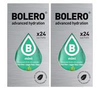 Set Bolero Drink da 48 Bustine 3 grammi Mint (Menta) 3 gr Gusti Diversi Assortimento alla Frutta Preparato Polvere Solubile Bevanda Fresca in Acqua,144 grammi dolcificato stevia,0.14 kilograms