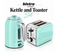 Set Bollitore Cordless Bistro Chef & Tostapane 2 Fette 1000W Larghezza