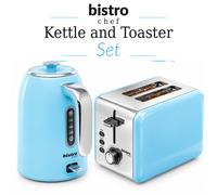 Set Bollitore Cordless Bistro Chef & Tostapane 2 Fette 1000W Larghezza