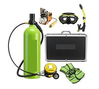 Set bombole per immersioni subacquee Respiratore Da Immersione Da 2 Litri Attrezzatura Da Immersione Bombola Di Gas In Alluminio Nuoto For Adulti Snorkeling Manometro Pressione Residua(Groen,E)