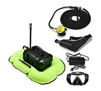 Set bombole per immersioni subacquee Ventilatore Subacqueo Aggiornamento Sovversione Intelligente Attrezzatura Subacquea Respiratore Ossigeno Pesca Branchie Di Pesci Artificiali(Black+green,D3000)