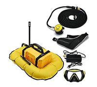 Set bombole per immersioni subacquee Ventilatore Subacqueo Aggiornamento Sovversione Intelligente Attrezzatura Subacquea Respiratore Ossigeno Pesca Branchie Di Pesci Artificiali(Yellow+yellow,D4000)