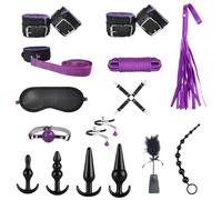 Set Bondage 16 Pezzi per San Valentino, SM Sessuale Set Restrizioni BDSM con Plug Anale Manette Caviglia Morsetti Capezzoli, Sex Toys Giocattoli Sessuali Erotici per Coppie Uomo Donna Principianti