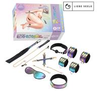 Set Bondage 8pz Vivid Niji - Arcobaleno Lucido, Collare + Guinzaglio