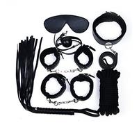 Set Bondage alta qualità Version Kinky 7 Pezzi, bicolor Nero e Rosso, piu plug Anale
