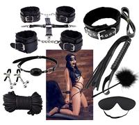Set Bondage sccessori Alta QUALITÀ Costrittivo manette ball gag corda Kit sesso