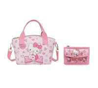 Set borsa a Hello Kitty pezzi - Borsa tote rosa e portamonete con tracolla rimovibile, borsa a tracolla Kawaii a tema Sanrio adatta per viaggi, uso , porta carte abbinato, regalo