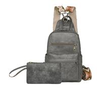 Set borse a tracolla e astucci per trucco da donna Borse a tracolla Zaino scolastico in pelle PU Ideale per le esigenze quotidiane Borsa a tracolla