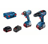 Set Bosch Professional: GSR 18V-50 + GDX 180-LI + 3× GBA 18V 5.0Ah + GAL 1880CV in L-BOXX136 06019G5227