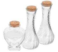 Set Bottiglie Cerimonia Sabbia Holibanna 3 Pezzi Vetro Trasparente Con Tappi Sughero Per Rito D'Unione Matrimonio Decorazione Casa Ricordo