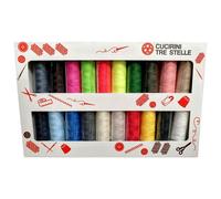 SET BOX 20 FILATI 100% POLIESTERE CURICINI TRE STELLE - 20 BOBINE DA 100 METRI