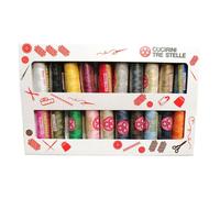 SET BOX 20 FILATI CUCITO EXTRAFORTE CURICINI TRE STELLE - 20 BOBINE DA 100 METRI