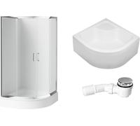 Set box doccia Deante Funkia KYP_653K, piatto doccia semicircolare Deante Deep KTD_041B, KTD_041O, NHC_025C