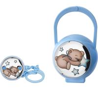 Set Box e Spilla Porta Ciuccio con Catena Gattino Celeste Atelier M 1068 C