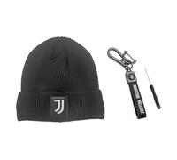 Set Box Idea Regalo Natale o Compleanno, 2 Prodotti Juventus, Cappello e Portachiavi in Pelle, Prodotto Ufficiale Juventus 134013