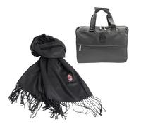 Set Box Idea Regalo Natale o Compleanno, 2 prodotti MILAN, Sciarpa e Borsa porta PC, Prodotto Ufficiale MILAN 144009