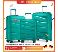 Set box KONO da 3 pezzi con lucchetto TSA e valigia rigida in polipropilene da 4 rotoli S/M/L bagaglio a mano
