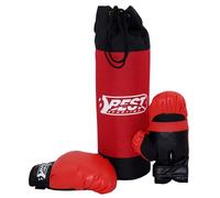 Set Boxe Bambini Sacca da Box 14 CM X 37 Guantoni 4 OZ, Colore Rosso, Poliestere