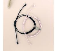 Set braccialetti per con cuore a pesca fosforescente, posizionamento multi-nodo, braccialetti intrecciati a , regalo Valentino, accessorio per dichiarazioni d'amore, per uso