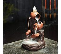 Set bruciatore di incenso a flusso inverso, in ceramica, design a cascata, con 20 coni, 30 bastoncini, pinzette e tappetino