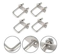 Set bulloni a U in acciaio inox resistenti misura M6 50x80 mm per compiti diffic