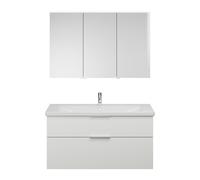 Set burgbad Eqio, composé d'une armoire de toilette à droite, d'un lavabo en céramique et d'un meuble sous lavabo, largeur 1230mm, SFAN123LF6582C0001G0146, SFAN123LF6582C0001G0146, Colorazione: Bianco
