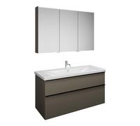 Set burgbad Eqio, composé d'une armoire de toilette à droite, d'un lavabo en céramique et d'un meuble sous-lavabo, largeur 1230mm, SFAN123RF2010C0001G0252, SFAN123RF2010C0001G0252, Colorazione: Grigio