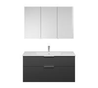 Set burgbad Eqio, composé d'une armoire de toilette à droite, d'un lavabo en céramique Slim et d'un meuble sous lavabo, largeur 1220mm, SHCP122LF6584C0001G0146, SHCP122LF6584C0001G0146, Colorazione: G