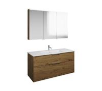Burgbad Eqio mobile con lavabo slim in ceramica integrato, con armadietto a specchio, SHCP122LF5662C0001G0146, Eqio [Mobili da Bagno > Set Mobili da Bagno]