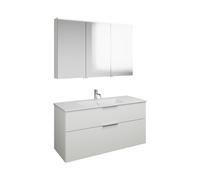 Set burgbad Eqio, composé d'une armoire de toilette à gauche, d'un lavabo en céramique Slim et d'un meuble sous-lavabo, largeur 1220mm, SHCP122LF2009C0001G0146, SHCP122LF2009C0001G0146, Colorazione: B
