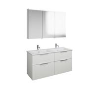 Set burgbad Eqio, composé d'une armoire de toilette à droite, d'un double lavabo en céramique Slim et d'un meuble sous-lavabo, largeur 1220mm, SHCR122RF2009C0001G0146, SHCR122RF2009C0001G0146, Coloraz