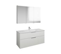 Burgbad Eqio mobile con lavabo slim in ceramica integrato, con armadietto a specchio, SHCP122RF6582C0001G0146, Eqio [Mobili da Bagno > Set Mobili da Bagno]