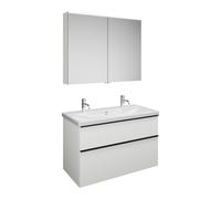 Set burgbad Eqio, composé d'une armoire de toilette, d'un lavabo en céramique avec 2 trous pour robinetterie et d'un meuble sous-lavabo, largeur 1030mm, SFAO103F2009C0001G0252, SFAO103F2009C0001G0252,
