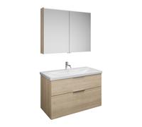 Set burgbad Eqio, composé d'une armoire de toilette, d'un lavabo en céramique et d'un meuble sous-lavabo, largeur 1030mm, SFAN103F3180C0001G0146, SFAN103F3180C0001G0146, Colorazione: Rovere Decor Cash