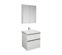 Set burgbad Eqio, composé d'une armoire de toilette, d'un lavabo en céramique et d'un meuble sous-lavabo, largeur 650mm, SFAN065F2009C0001G0252, SFAN065F2009C0001G0252, Colorazione: Bianco lucido / Bi
