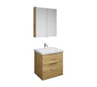 Set burgbad Eqio, composé d'une armoire de toilette, d'un lavabo en céramique et d'un meuble sous-lavabo, largeur 650mm, SFAN065F5662C0001G0146, SFAN065F5662C0001G0146, Colorazione: Decoro urbano in r