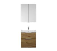 Set burgbad Eqio, composé d'une armoire de toilette, d'un lavabo en céramique Slim et d'un meuble sous-lavabo, largeur 650mm, SHCP062F5662C0001G0146, SHCP062F5662C0001G0146, Colorazione: Decoro urbano