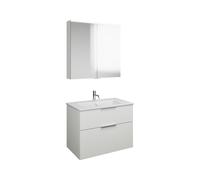 Burgbad Eqio mobile con lavabo Slim in ceramica integrato, con armadietto a specchio, SHCP082F6582C0001G0146, Eqio [Mobili da Bagno > Set Mobili da Bagno]
