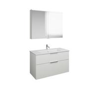 Burgbad Eqio mobile con lavabo Slim in ceramica integrato, con armadietto a specchio, SHCP102F6582C0001G0146, Eqio [Mobili da Bagno > Set Mobili da Bagno]