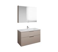 Burgbad Eqio mobile con lavabo Slim in ceramica integrato, con armadietto a specchio, SHCP102F6583C0001G0146, Eqio [Mobili da Bagno > Set Mobili da Bagno]
